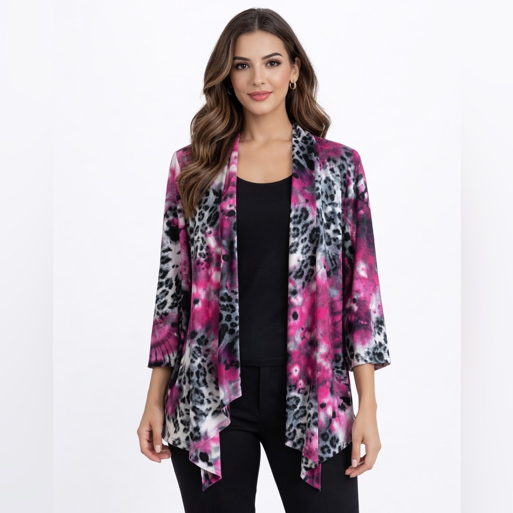 Peter Nygård Pink and Black Patterned Cardigan